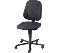 Silla giratoria de trabajo ESD bimos, tapizado en tela negra, armazón de cinco pies de tubo de acero