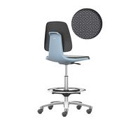 Silla giratoria de trabajo LABSIT bimos, silla alta con ruedas de freno y estribo circular