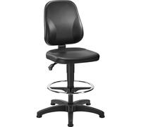 Silla giratoria de trabajo, piel sintética eurokraft basic, con tacos y estribo circular