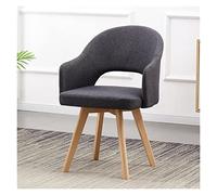 Silla giratoria moderna de mediados de siglo para escritorio con patas de madera, sillón sin ruedas, silla cómoda acolchada de tela para el hogar, oficina, estudio, sala de reuniones, silla de