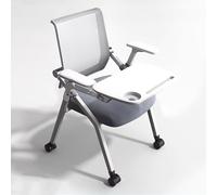 Silla giratoria Plegable for reuniones con Almohadilla de Escritura Fija, Brazo for Tableta, Asiento Acolchado, Silla de Oficina apilable for recepción, Centro de conferencias, Sala de Entrenamiento