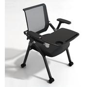 Silla giratoria Plegable for reuniones con Almohadilla de Escritura Fija, Brazo for Tableta, Asiento Acolchado, Silla de Oficina apilable for recepción, Centro de conferencias, Sala de Entrenamiento