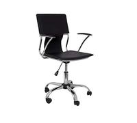 Silla giratoria pyc respaldo medio regulable en altura similpiel negra 860+90x480x440 mm