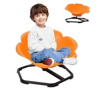 Silla Giratoria Sensorial Para Niños,Equilibrio de 360°,con Mango de Seguridad & Base Metálica Antideslizante,para Coordinación y Equilibrio,Silla Sensorial con Autismo/TDAH Juguete Sensorial(Naranja)