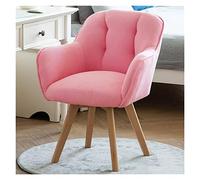 Silla giratoria tapizada de terciopelo, silla decorativa para comedor y oficina, patas de madera resistentes, sin ruedas, diseño compacto para espacios pequeños, cómodo sillón.