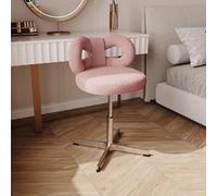Silla giratoria y elevable con respaldo, asiento tapizado con base cruzada, bonito respaldo de lazo para niñas, perfecto para dormitorio o sala de estar