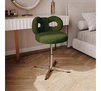 Silla giratoria y elevable con respaldo, asiento tapizado con base cruzada, bonito respaldo de lazo para niñas, perfecto para dormitorio o sala de estar