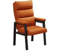 Silla grande y alta para invitados de oficina, de piel resistente, cómodas, sillas de recepción con marco de metal, sin ruedas, silla ejecutiva para reuniones, conferencias, sala de espera (verde)