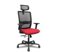 Silla Haches traslack malla negra asiento bali rojo brazos 2D ruedas 65mm cabecero regulable