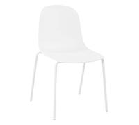 CLP Silla Hardin apilable para Exteriores o Interiores I Butaca de Comedor sin reposabrazos con Base Metalica de 4 Patas, Color:Blanco