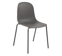 Silla hardin apilable plástico gris topo 53x51x85 cm