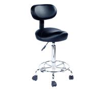 Silla hidráulica con respaldo, marco de metal resistente, taburete giratorio ajustable para artistas y peluqueros, incluye reposapiés, soporte ergonómico estrella de luz