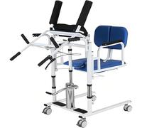 Silla hidráulica de transferencia de pacientes, asiento dividido de 180°, silla de ducha portátil para inodoros, ayuda de transferencia para una movilidad segura y fácil