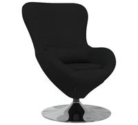 Sillón Giratorio Negro Ergonómico de Tela Suave para Relajación en la Sala de Estar Decoración Moderna Asiento Cómodo. Perfecto para Leer y Entretenimiento. Incluye Patas de Cromo. Asientos Elegantes