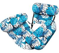 Silla inflable de hoja de palma para adultos, tumbona flotante tropical, flotador de agua de PVC plegable ligero para verano, playa y relajación en la piscina