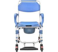 Silla Inodoro con Ruedas, Silla de Ducha con Ruedas, Sillas de Ducha para Ancianos con Pedal Plegable y Cojín de Esponja, Inodoros de Cabecera Móviles para Ancianos, Personas Discapacitadas