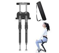 Silla Invisible Wearable Taburete Plegable,Invisible Ajustable Asiento Exoesqueleto Humano,Ajuste de Altura de la Quinta Marcha,Adecuada para Pescar y Personas de Pie Durante Mucho Tiempo(Color:negro)