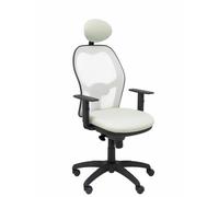 Silla Jorquera malla blanca asiento bali gris claro con cabecero fijo