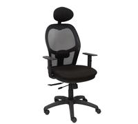 Silla Jorquera malla negra asiento bali negro con traslak y cabecero