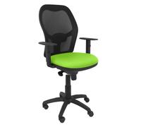 Silla Jorquera malla negro asiento verde pistacho