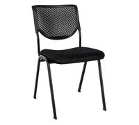 CLP Silla apilable Kaber I Silla tapizada con Funda de Tela y Respaldo I Silla de Conferencia apilable I Silla con Robusta Estructura metálica, Color:Negro/Negro