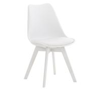 Silla linares en estilo nórdico plástico blanco/blanco 50x49x83 cm