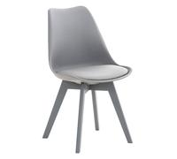 Silla linares en estilo nórdico plástico gris/gris 50x49x83 cm