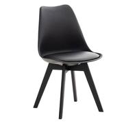 Silla linares en estilo nórdico plástico negro/negro 50x49x83 cm