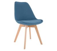 Silla linares en estilo nórdico tela azul 50x49x83 cm