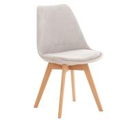 CLP Silla De Comedor Linares En Tela, Pana, Terciopelo o En Polipropileno & Cojín En Simil Cuero con Base De Madera, Color:Gris Claro, Material:Terciopelo