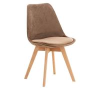 Silla linares en estilo nórdico terciopelo marrón 50x49x83 cm