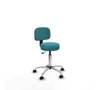 Silla llanos giratorio bali turquesa base cromada 600 ruedas autofrena