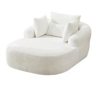Silla Loun de felpilla de gran tamaño, sofá curvado moderno para el hogar, acolchado de espuma suave similar a una nube, acogedor sillón tapizado, piel de sala de estar, asiento de mesa