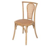 Silla Madera 44x46x88 CM Nogal Rosa Chiaro Paja Viena Salón Cocina Almuerzo Casa