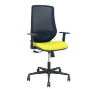 Silla Mardos sincro malla negra bali amarillo brazo regulable