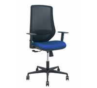 Piqueras y Crespo Silla de oficina Mardos sincro malla negra asiento azul marino brazos regulables