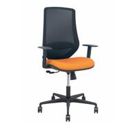 Silla Mardos sincro malla negra bali naranja brazo regulable