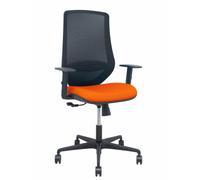 Silla Mardos sincro malla negra bali naranja oscuro brazo regulable