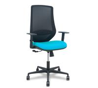 Silla mardos sincro malla negra bali turquesa brazo regulable