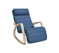 Silla Mecedora con Apoyabrazos Azul Medianoche y Natural