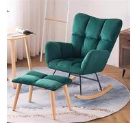 Silla mecedora con otomana, sillón reclinable moderno de tela de mediados de siglo para sala de estar, cómodo sofá de ocio
