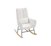 Silla Mecedora con Reposabrazos Reclinable Blanco Crema