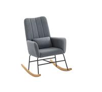 Silla Mecedora con Reposabrazos Reclinable Gris Pizarra