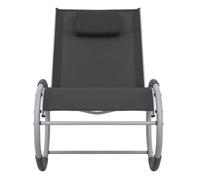 Silla mecedora de jardín - silla de exterior de textilene negro