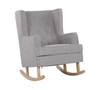 Silla Mecedora de Tela Gris Claro con Patines de Madera Maciza clásica Trondheim II
