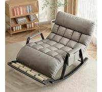 Silla Mecedora Doble, Sillón Reclinable Ergonómico con Reposabrazos con Bolsillos Laterales, Sillón Modernas con Reposapiés de Masaje, para Relajarse en Salón(Gray+Black)