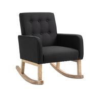 Silla mecedora dream tapizada en tela negro 77x63x90 cm
