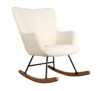 Silla mecedora en tejido bouclette beige kaira 93x72x98cm