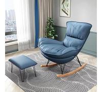 Silla mecedora reclinable de felpa con respaldo alto para adultos, cómoda sala de estar y dormitorio, elegante mecedora tapizada para decoración del hogar