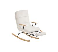 Silla Mecedora Respaldo Regulable Blanco Crema